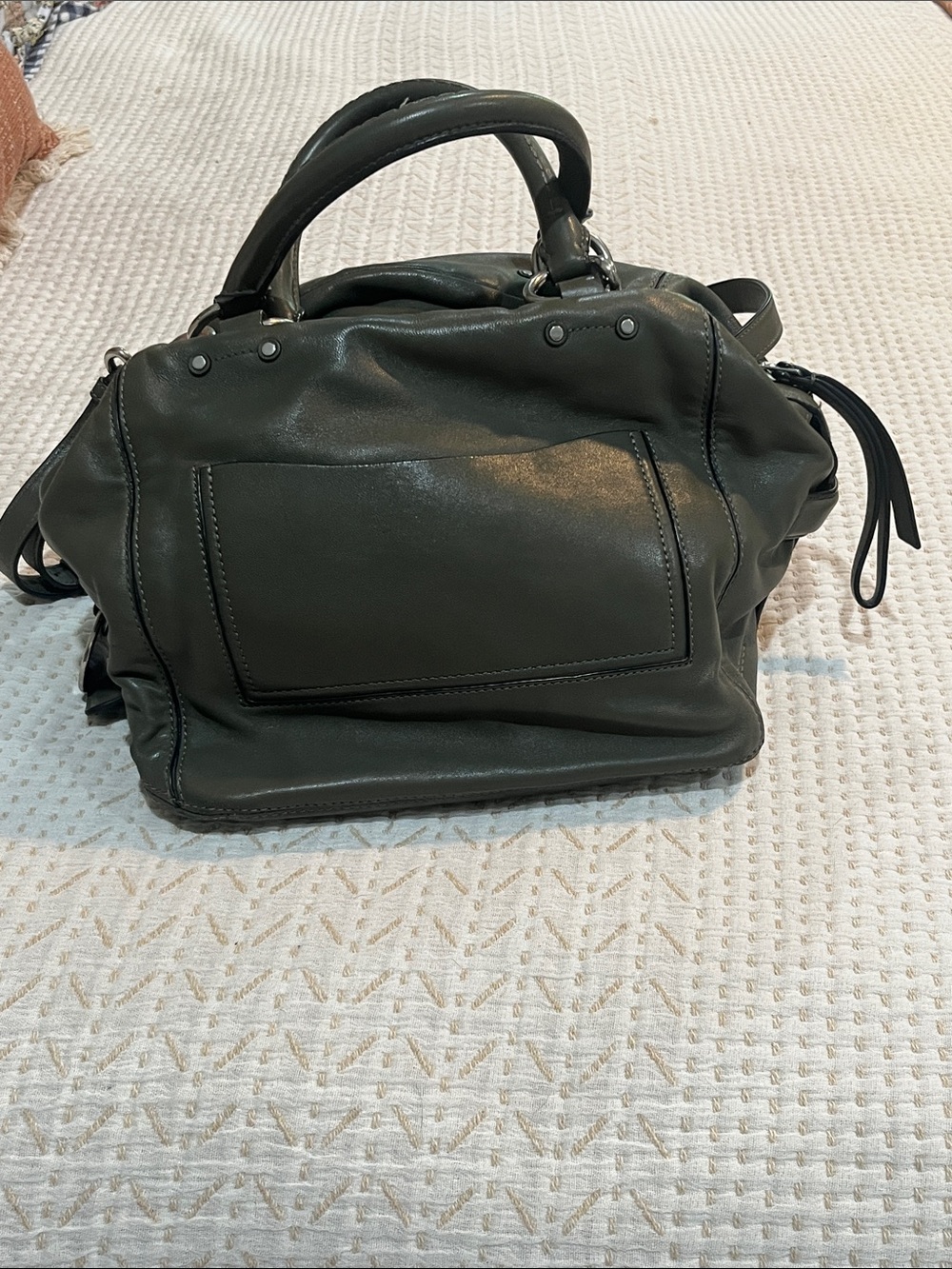 Marc Jacobs Olive Green Leather Shoulder Satchel - Picture 2 of 12